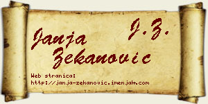 Janja Zekanović vizit kartica